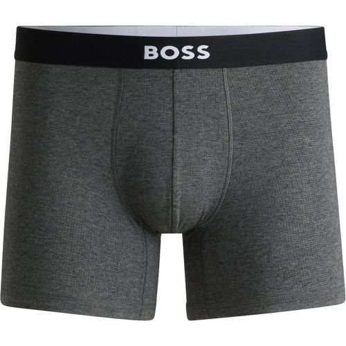 Boxer long en jersey stretch avec taille logotée - Boss - Modalova