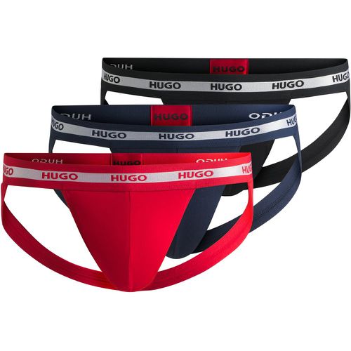 Lot de trois jockstraps avec taille à logos répétés - HUGO - Modalova