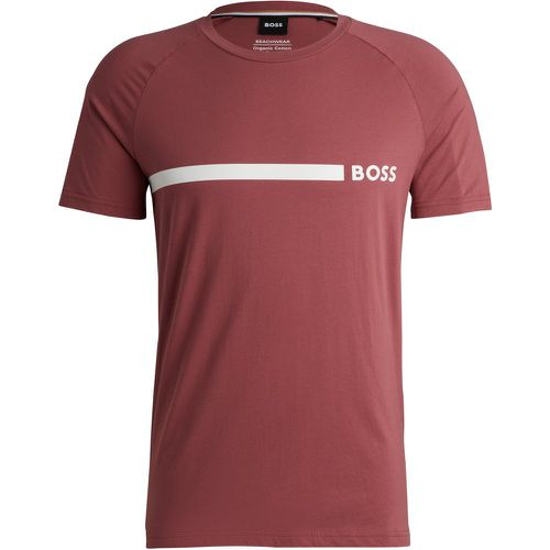 T-shirt Slim en jersey de coton avec logo imprimé - Boss - Modalova