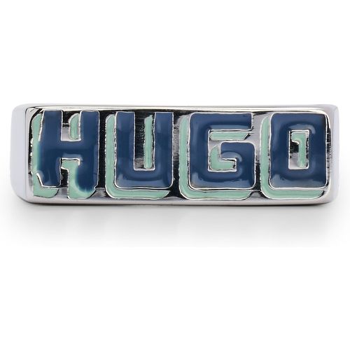 Bague en acier avec logo de la saison - HUGO - Modalova