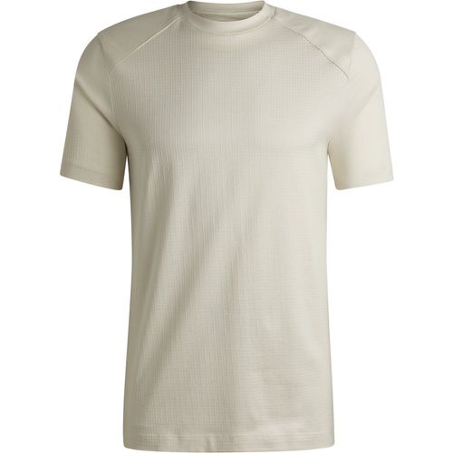 T-shirt Regular en coton ripstop avec détails unis - Boss - Modalova