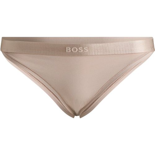 Slip en coton mélangé avec taille logotée emblématique - Boss - Modalova