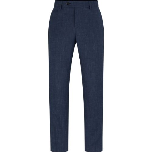 Pantalon Slim en laine vierge et lin - Boss - Modalova