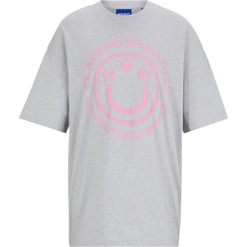 T-shirt en jersey de coton avec imprimé graphique de saison - HUGO - Modalova