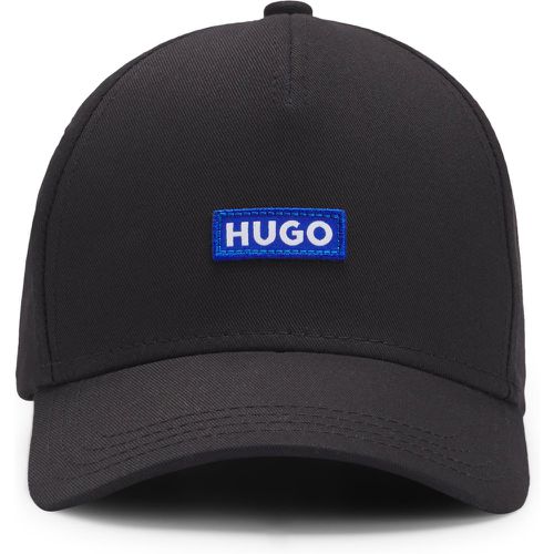 Casquette en twill de coton avec patch logoté bleu - HUGO - Modalova