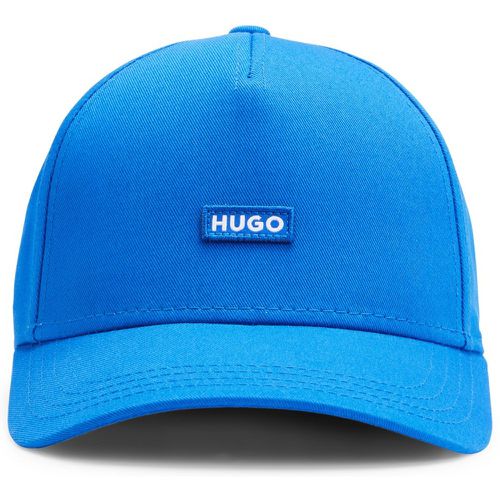 Casquette en twill de coton avec patch logo bleu - HUGO - Modalova