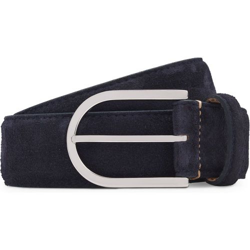 Ceinture en cuir suédé italien avec boucle ronde en laiton - Boss - Modalova