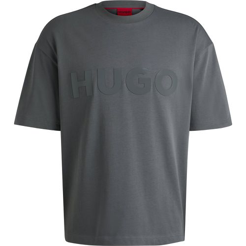 T-shirt en jersey de coton avec logo ton sur ton - HUGO - Modalova