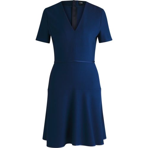 Robe à col V en matière stretch - Boss - Modalova