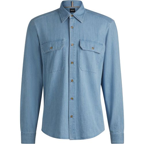 Chemise Regular en denim de coton bleu - Boss - Modalova