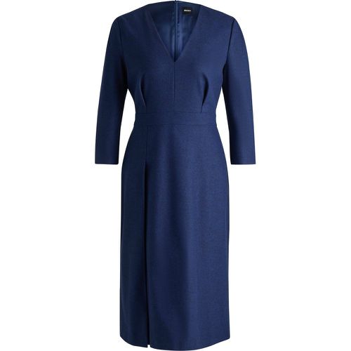 Robe à col V en flanelle stretch - Boss - Modalova