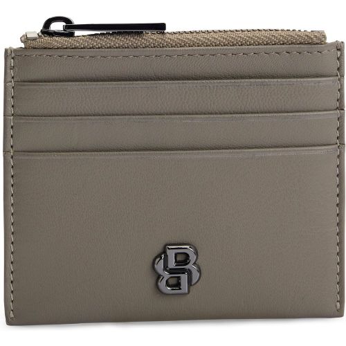 Porte-cartes en cuir mat à double monogramme - Boss - Modalova