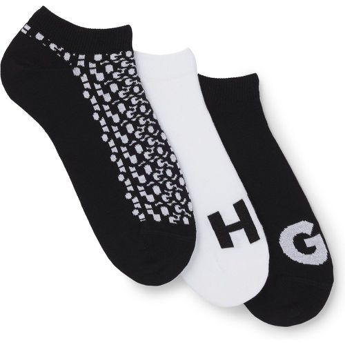 Lot de trois paires de chaussettes basses en coton mélangé - HUGO - Modalova