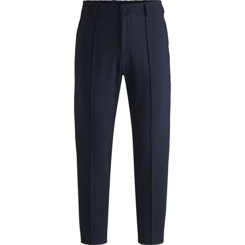 Pantalon Tapered en jersey stretch à micro motif - Boss - Modalova