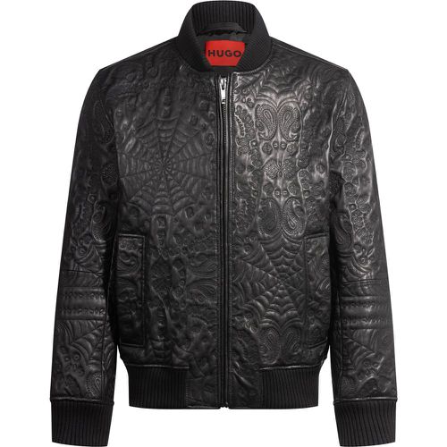 Veste en cuir à motif toile d’araignée et bandana - HUGO - Modalova