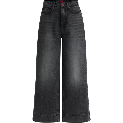 Jean large en denim rigide noir - HUGO - Modalova