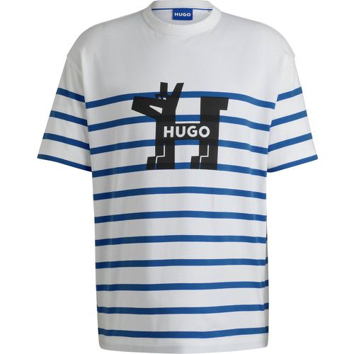 T-shirt ample en jersey de coton avec logo chien - HUGO - Modalova