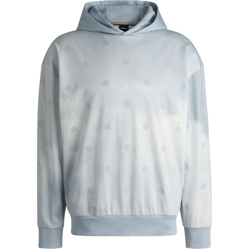 Sweat à capuche avec motif nuage et monogrammes Double B - Boss - Modalova