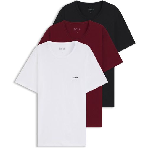 Lot de trois t-shirts en coton avec logo brodé - Boss - Modalova