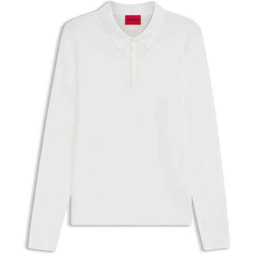 Polo Slim en maille avec patte de boutonnage invisible - HUGO - Modalova