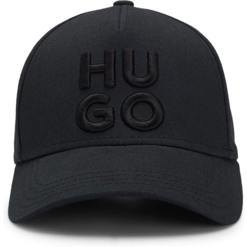 Casquette en twill de coton à logo superposé brodé - HUGO - Modalova
