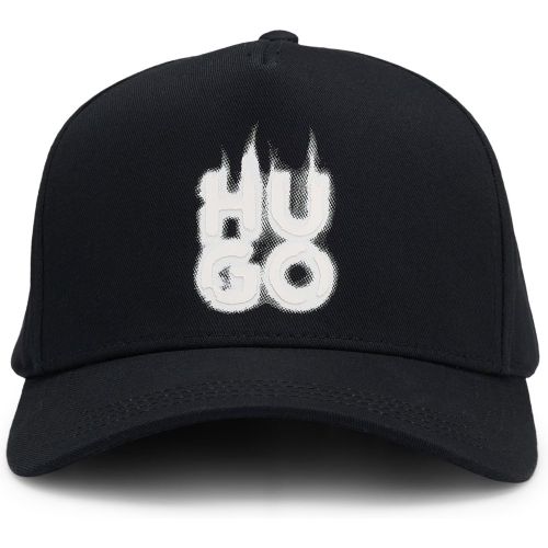 Casquette en twill de coton avec logo effet fumé - HUGO - Modalova