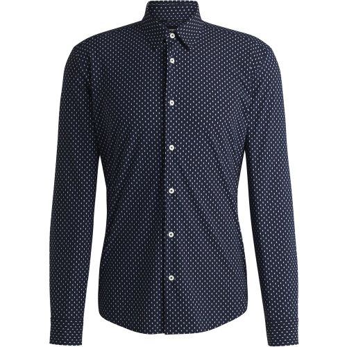Chemise Slim en tissu stretch performant à imprimé géométrique - Boss - Modalova