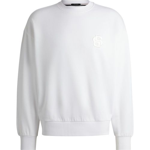 Sweat en molleton de coton avec monogramme Double B - Boss - Modalova