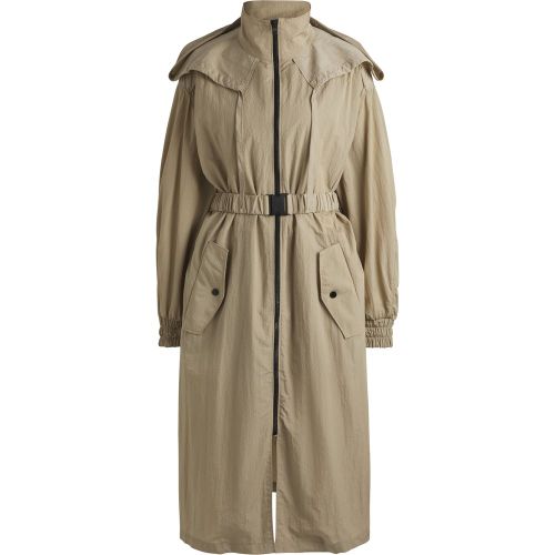 Parka longue en seersucker avec ceinture - HUGO - Modalova
