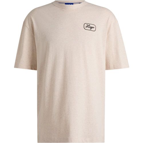 T-shirt ample en coton avec motif artistique inspiré des courses automobiles - HUGO - Modalova