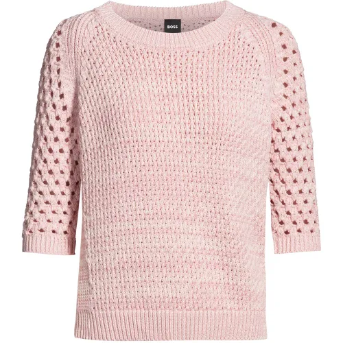 Pull en maille de coton mélangé - Boss - Modalova