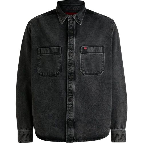 Chemise en denim Oversize avec poches plaquées - HUGO - Modalova