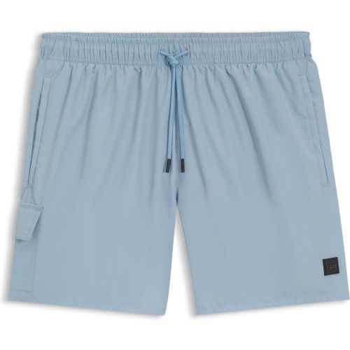 Short de bain avec poche cargo et badge logoté - Boss - Modalova