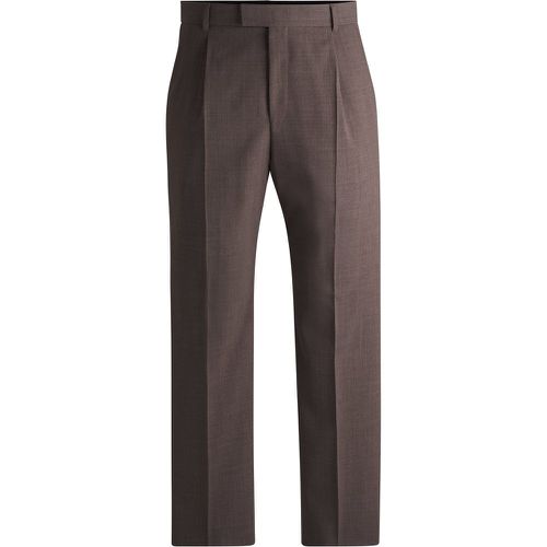 Pantalon Regular en laine vierge chinée - Boss - Modalova