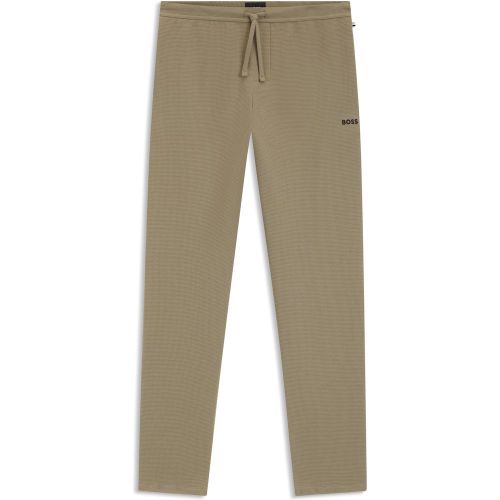 Bas de pyjama en coton mélangé à logo brodé - Boss - Modalova