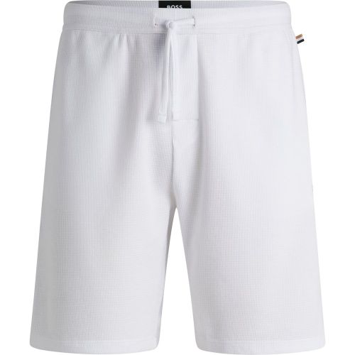 Short de pyjama en coton mélangé avec logo brodé - Boss - Modalova