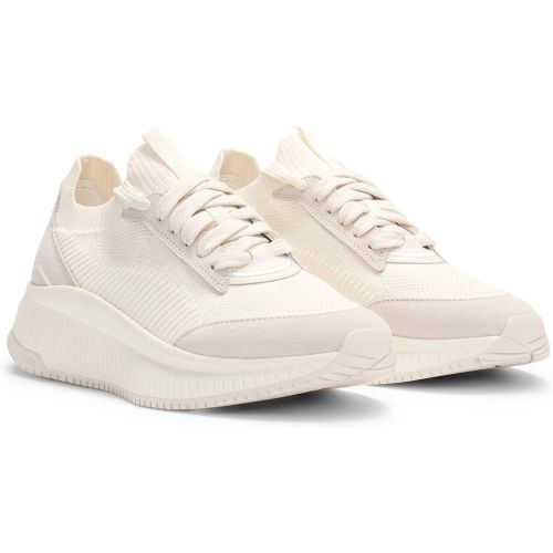 Baskets TTNM EVO avec tige en maille et finitions en cuir suédé - Boss - Modalova