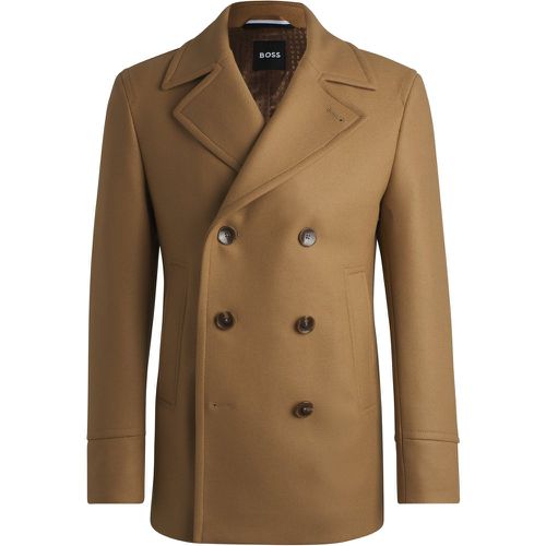 Manteau croisé Slim Fit en laine mélangée - Boss - Modalova