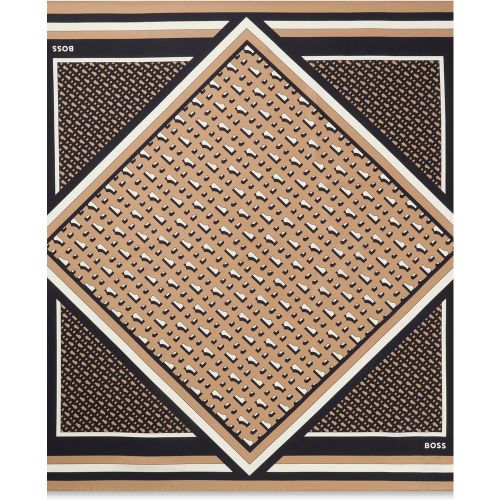 Foulard carré confectionné en Italie en twill de soie à imprimé - Boss - Modalova