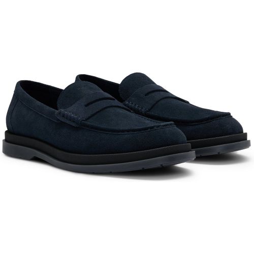 Mocassins en cuir suédé avec finition Penny - HUGO - Modalova