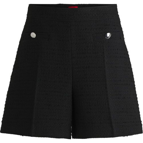 Short en tissu bouclette avec boutons à logo revisité - HUGO - Modalova