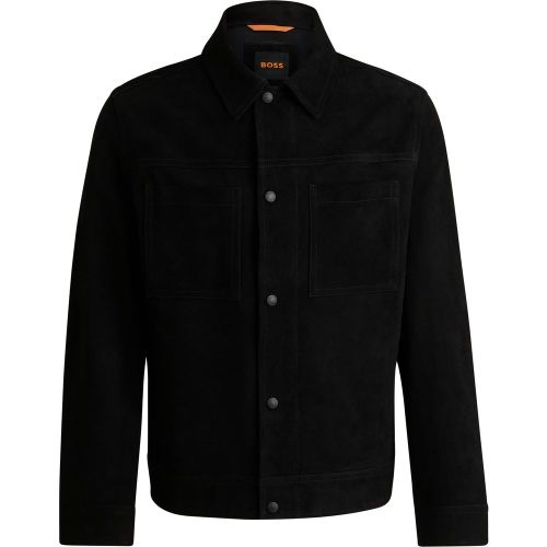 Veste style camionneur en cuir suédé - Boss - Modalova