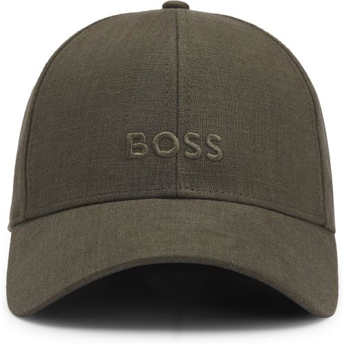 Casquette en lin à logo brodé - Boss - Modalova