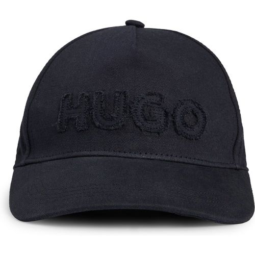 Casquette en twill de coton avec logo à bord brut - HUGO - Modalova