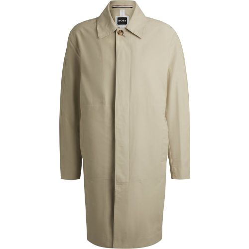 Manteau déperlant en coton mélangé façonné - Boss - Modalova