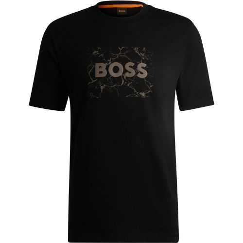 T-shirt en jersey de coton avec logo artistique - Boss - Modalova