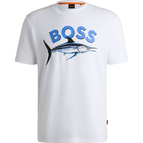 T-shirt en jersey de coton à imprimé photographique - Boss - Modalova