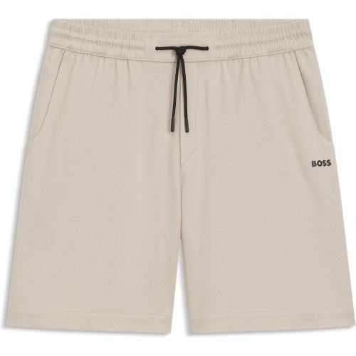 Short en jersey de coton à la structure mesh - Boss - Modalova