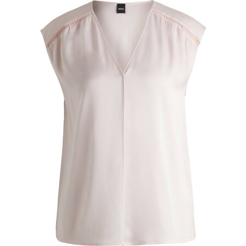 Chemisier sans manches en satin de soie stretch - Boss - Modalova