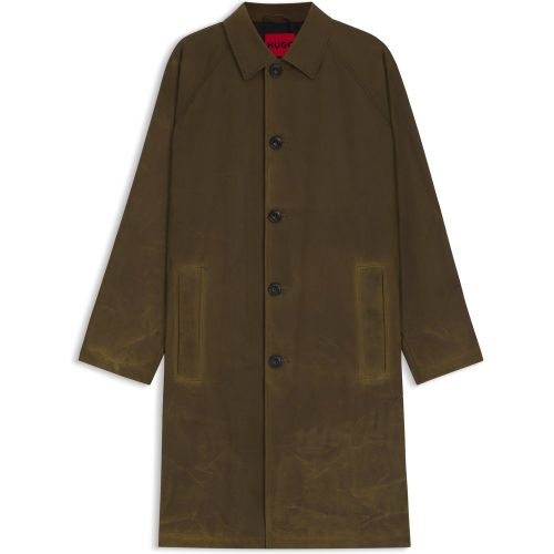 Manteau Regular en coton ciré - HUGO - Modalova